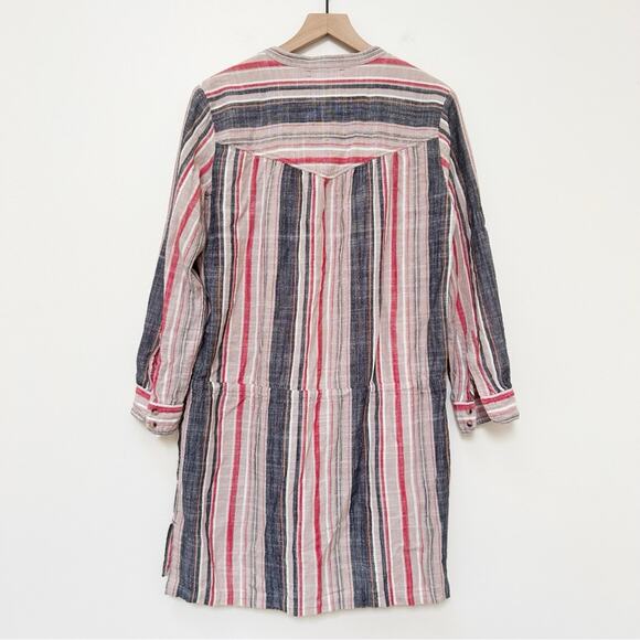 XiRENA Emersyn Striped Long Sleeve Tie Dress Multi Color Neutral Boho Size L - Picture 8 of 12